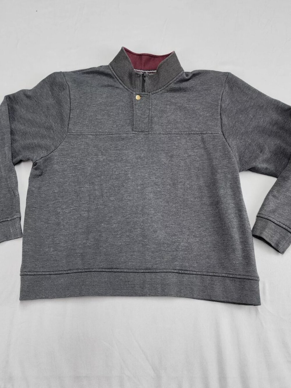 Orvis Mens XXL Gray Quarter Snap Pullover Sweatshirt Mock Neck Cotton Blend
